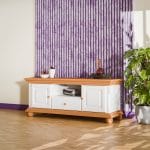 comoda tv lemn masiv bogdana mica pentru un living mai ingust