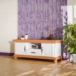 comoda tv lemn masiv bogdana mica pentru un living mai ingust